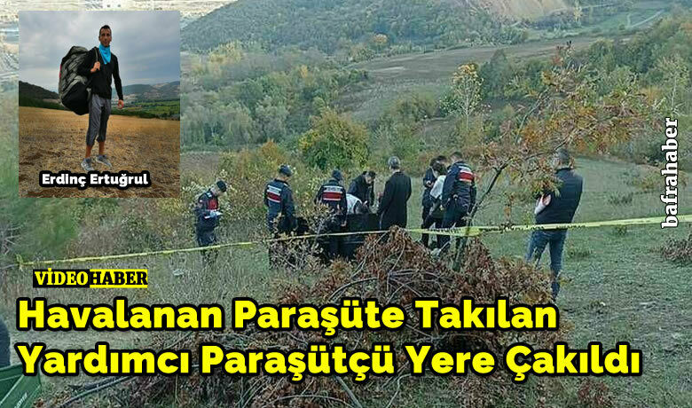 Havalanan Paraşüte Takılan Yardımcı Paraşütçü Yere Çakıldı