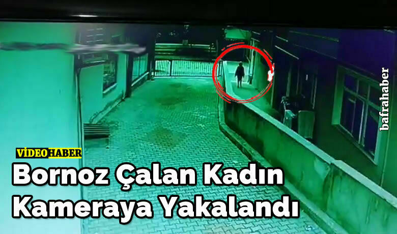 Bornoz Çalan Kadın Kameraya Yakalandı