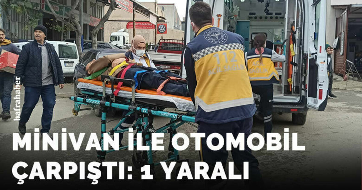 Minivan ile otomobil çarpıştı: 1 yaralı