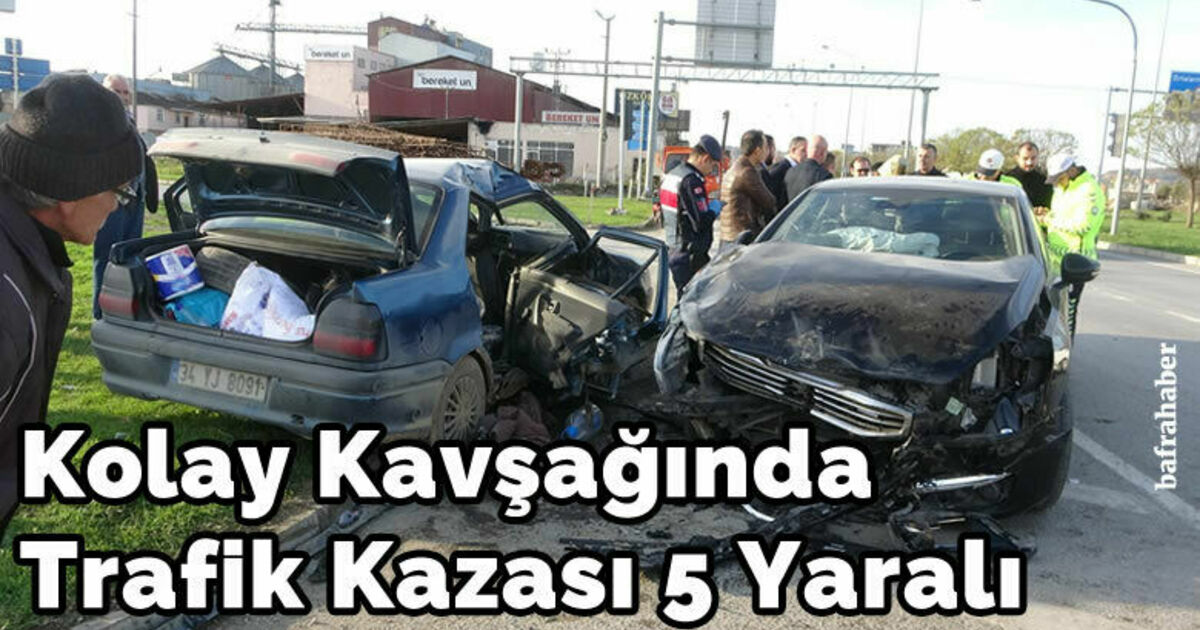 İki otomobil çarpıştı: 5 yaralı