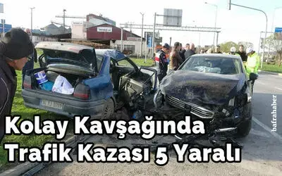 İki otomobil çarpıştı: 5 yaralı