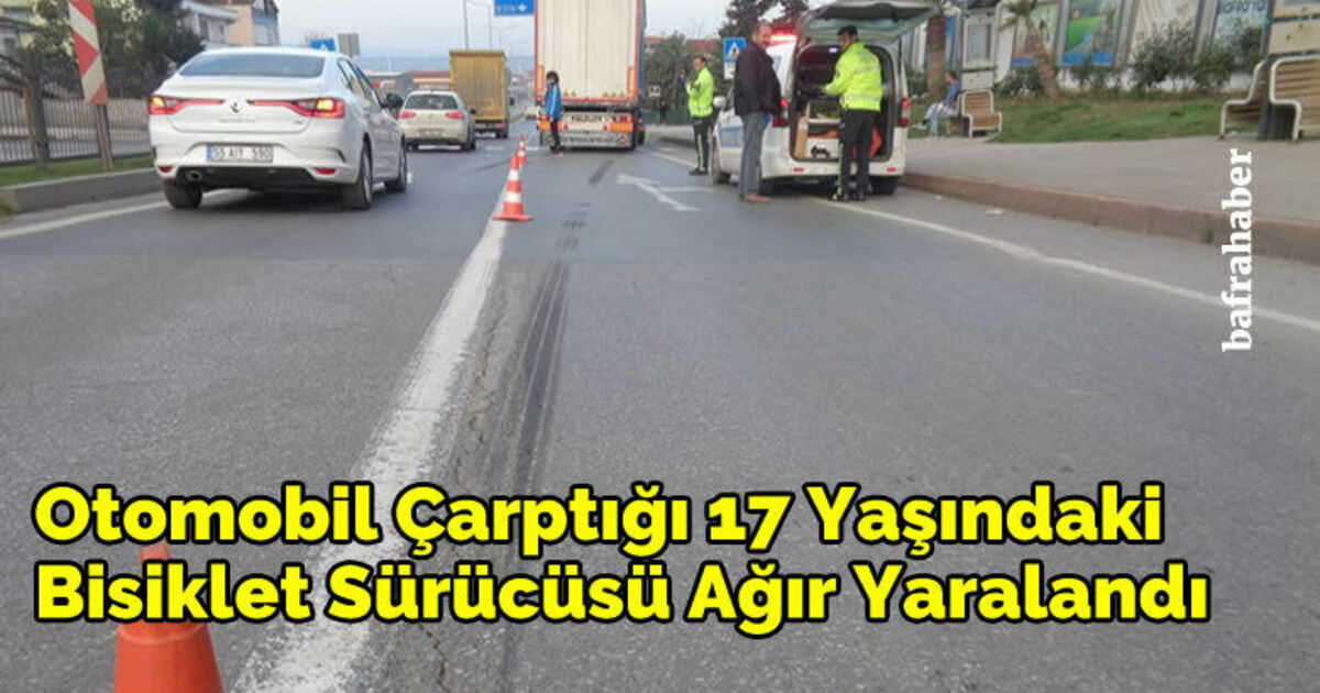 Otomobil çarptığı 17 yaşındaki bisiklet sürücüsü ağır yaralandı