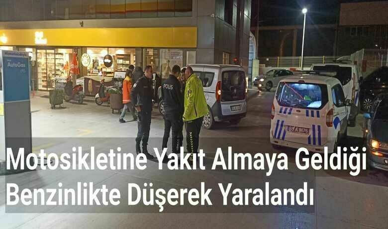 Motosikletine Yakıt Almaya Geldiği Benzinlikte Düşerek Yaralandı