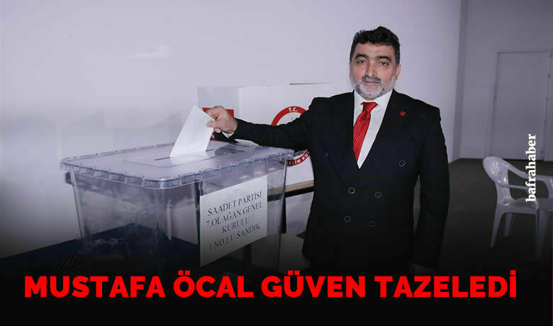 Mustafa Öcal Güven Tazeledi - Saadet Partisi Bafra ilçe Başkanlığı 7. olağan kongresinde Mustafa Öcal 3. kez başkan seçilerek güven tazeledi.