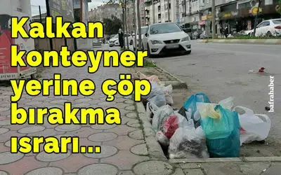 Kalkan Konteyner Yerine Çöp Bırakma Israrı 