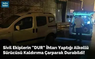 Sivil Ekiplerin “dur” İhtarı Yaptığı Minivan Sürücüsü Kaldırıma Çarparak Durabildi!
