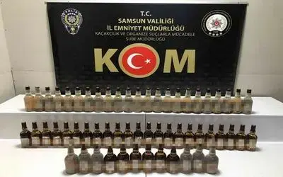 Samsun’da yılbaşı öncesi sahte içki ele geçirildi
