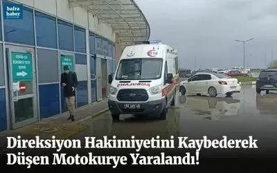 Direksiyon Hakimiyetini Kaybederek Düşen Motokurye Yaralandı !