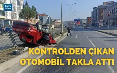 Kontrolden Çıkan Otomobil Takla Attı: 2 Yaralı