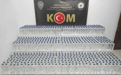 Samsun’da 1280 litre etil alkol ele geçirildi
