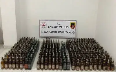 Samsun’da jandarmadan kaçak içki operasyonu
