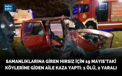  Samanlıklarına giren hırsız için 19 Mayıs'taki köylerine giden aile kaza yaptı: 1 ölü, 2 yaralı