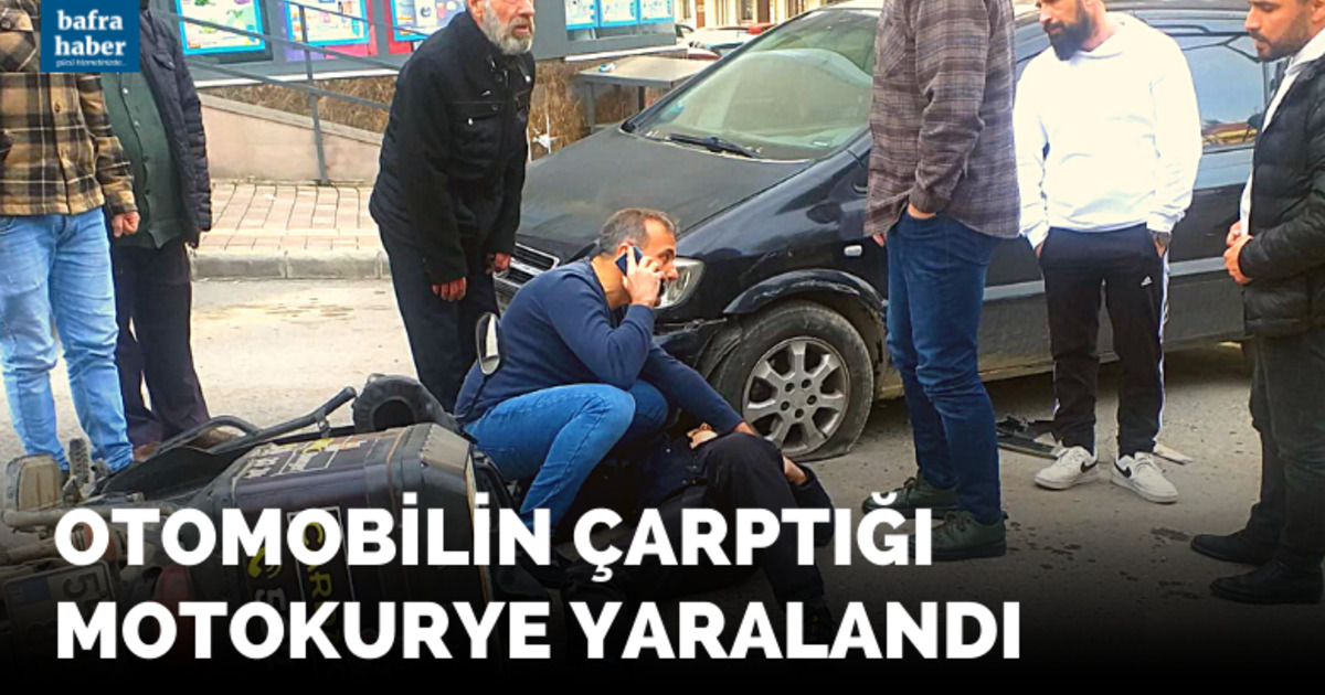 Otomobilin çarptığı motokurye yaralandı