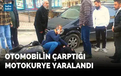Otomobilin çarptığı motokurye yaralandı