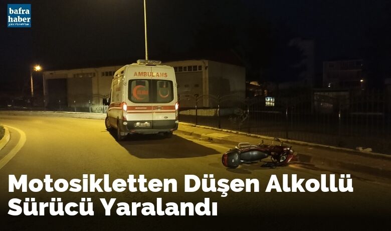 Motosikletten Düşen Alkollü Sürücü Yaralandı