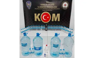 Samsun’da 79,5 litre sahte içki ele geçirildi
