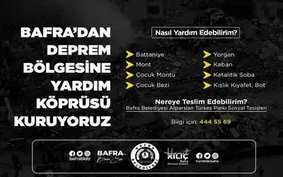 Bafra Belediyesinden Yardım Kampanyası 