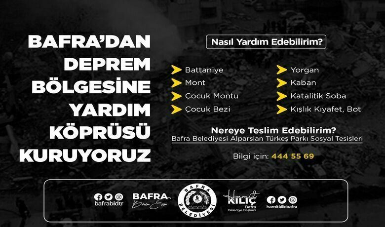Bafra Belediyesinden Yardım Kampanyası 