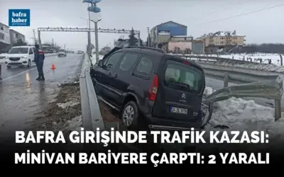 Minivan bariyerlere çarptı: 2 yaralı