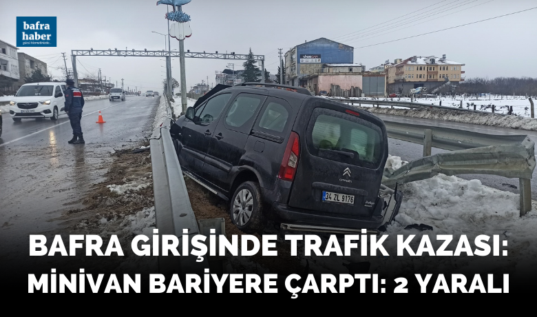 Hafif ticari araç bariyerlere çarptı: 2 yaralı