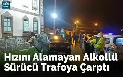 Hızını Alamayan Alkollü Sürücü Trafoya Çarptı