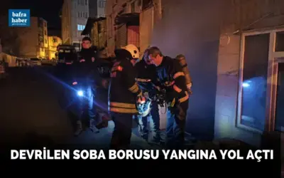 Devrilen soba borusu yangına yol açtı