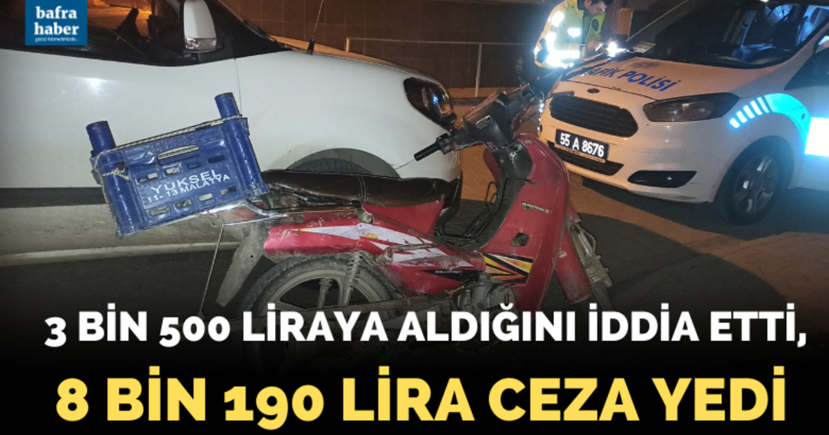 Bafra'da plakasız motosiklet çalıntı şüphesiyle otoparka çekildi