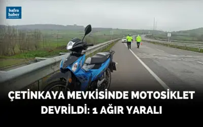 Çetinkaya Mevkisinde motosiklet devrildi: 1 ağır yaralı