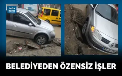 Otomobil Mazgal Çukuruna Düştü!