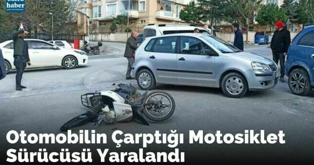 Otomobilin çarptığı motosiklet sürücüsü yaralandı