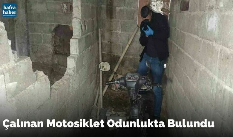 Çalınan motosiklet odunlukta bulundu