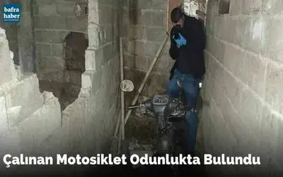 Çalınan motosiklet odunlukta bulundu