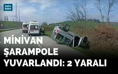 Minivan Şarampole Yuvarlandı: 2 Yaralı