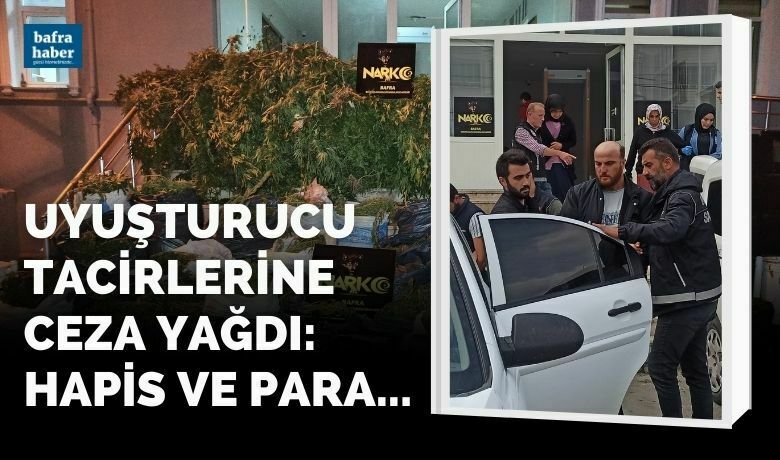 Uyuşturucu tacirlerine ceza yağdı: hapis ve para - Samsun’un Bafra ilçesinde yapılan uyuşturucu operasyonda 360 kilo kubar esrar ve 354 kök Hint keneviri ile yakalanan şahıslara ceza yağdı.