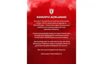 Samsunspor’dan ’taraftar yasağı’ açıklaması
