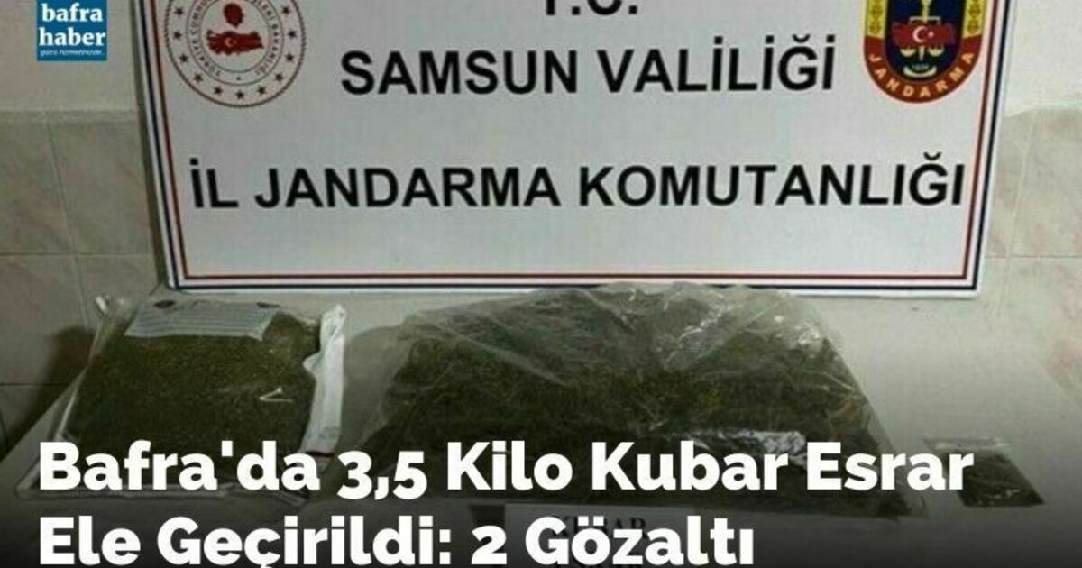 Bafra'da 3,5 kilo kubar esrar ele geçirildi: 2 gözaltı