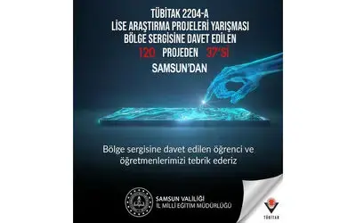 ’Lise Öğrencileri Araştırma Projeleri Yarışması’na Samsun damgası
