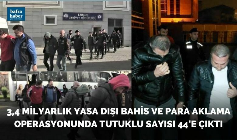 Samsun'daki Yasa dışı bahis vepara aklama operasyonunda 44 kişi tutuklandı - Samsun merkezli yasa dışı bahis ve suçtan kaynaklanan mal varlığı değerlerini aklama operasyonunda 44 şüpheli tutuklandı.