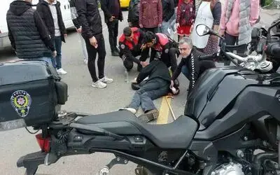 Motosikletli yunus polisi kaza yaptı: 1 yaralı
