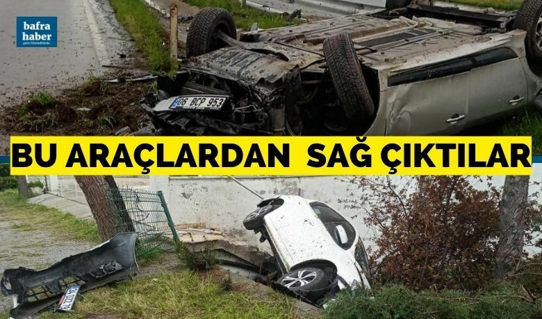 Sürücüler bu araçlardan sağ çıktılar - Samsun’da meydana gelen ve araçların hurdaya döndüğü 2 ayrı trafik kazasını sürücüler yara almadan atlatıldı.