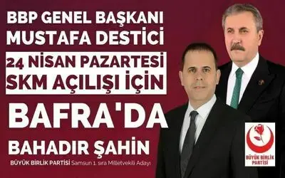 Mustafa Destici Skm Açılışı İçin Bafra’ya Geliyor