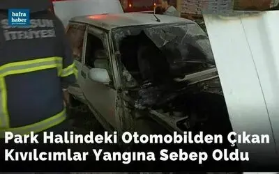 Park Halindeki Otomobilden Çıkan Kıvılcımlar Yangına Sebep Oldu