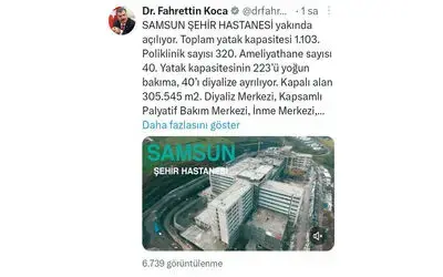 Bakan Koca’dan Samsun Şehir Hastanesi açıklaması
