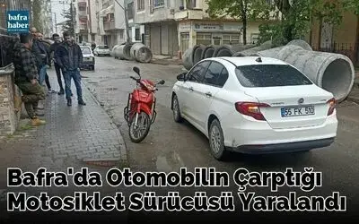 Otomobilin Çarptığı Motosiklet Sürücüsü Yaralandı