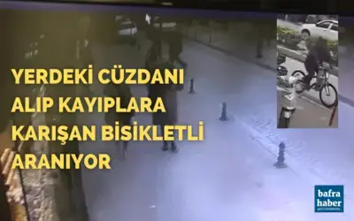 Yerdeki Cüzdanı Alıp Kayıplara Karışan Bisikletli Aranıyor