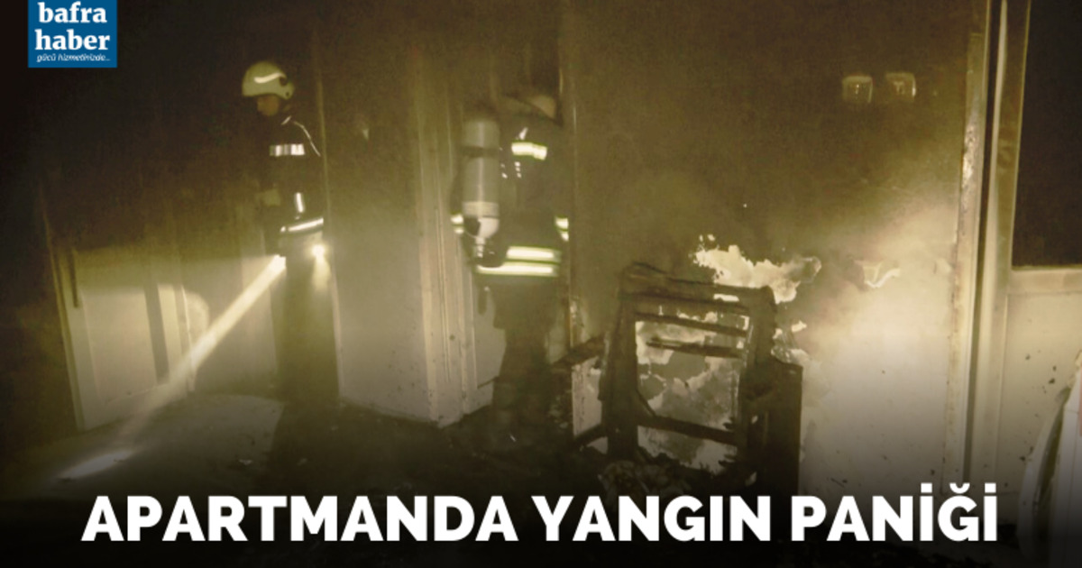 Bafra'da Apartmanda yangın paniği