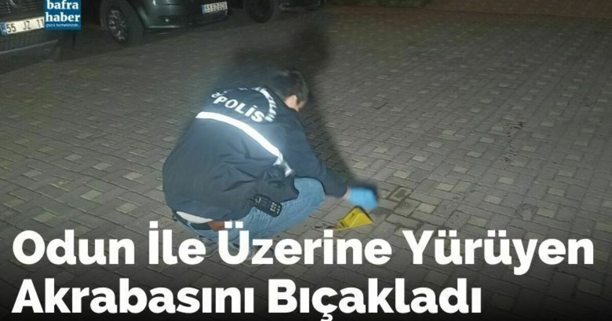Odun Ile Üzerine Yürüyen Akrabasını Bıçakladı