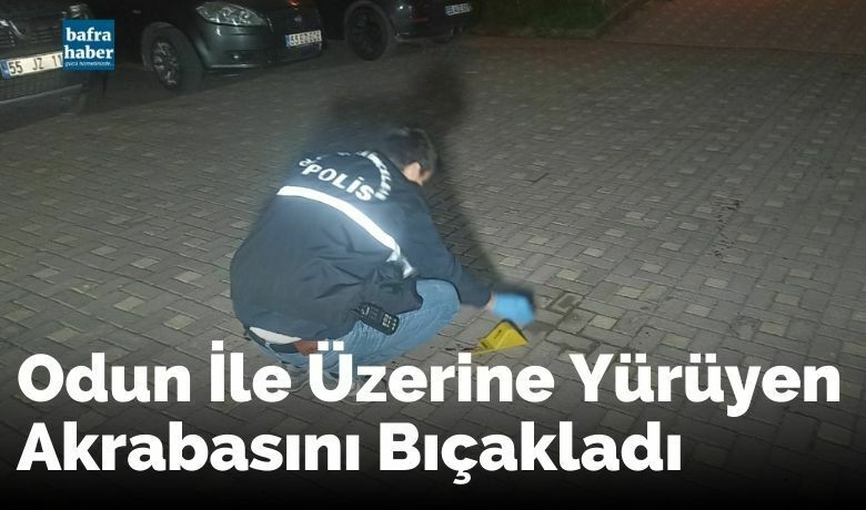Odun Ile Üzerine Yürüyen Akrabasını Bıçakladı
