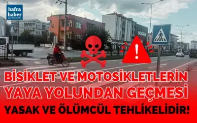 Bisiklet Ve Motosikletlerin Yaya Yolundan Geçmesi Yasak Ve Ölümcül Tehlikeli!