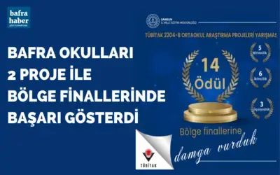 Bafra okulları 2 proje ile bölge finallerinde başarı gösterdi
